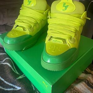 Puma Green and Yellow Sneakers with Chunky Silhouette